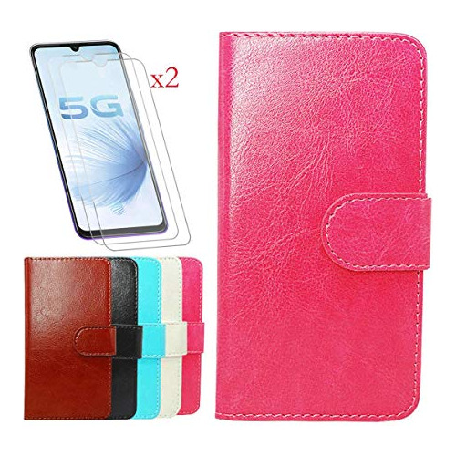 Funda De Wallet Para Blu C5l 2020 (5.0)  + Protector P2qm1