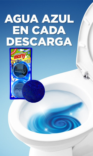 24 Pastilla Azul Con 2 Desinfectante Wc Prodeli Mony