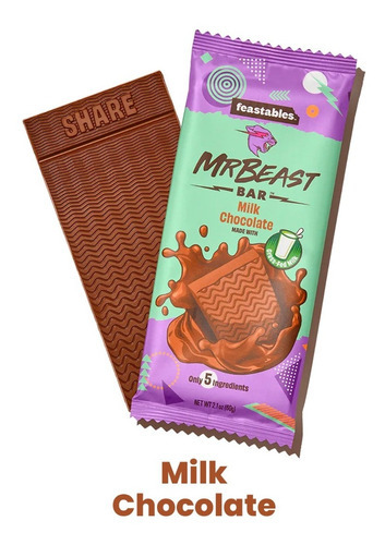 Mr. Beast Chocolate 1 Barra De Sabor Milk Chocolate