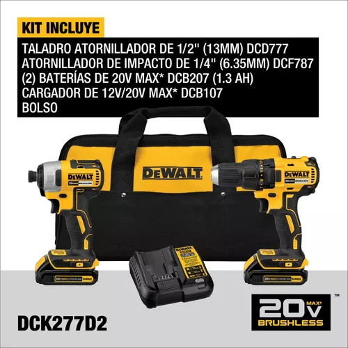 Dewalt - taladro atornillador de impacto + pack de atornilladores de impact