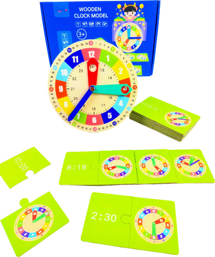 Juguete Didactico Reloj Madera Aprendizaje Montessori