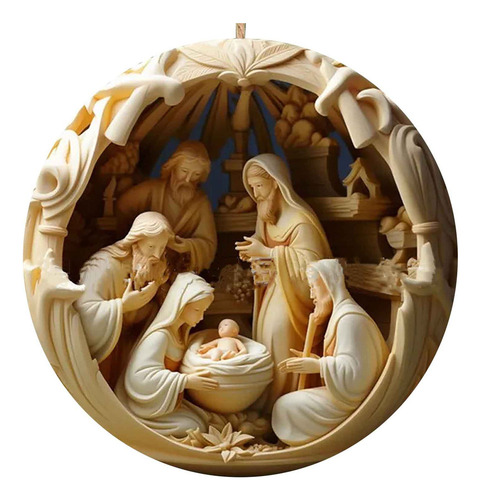 Colgante De Bendición De Nacimiento Acrílico Navideño De 3d