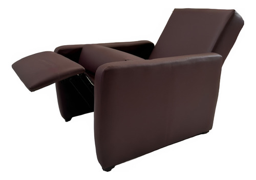 Sillón Reclinable Reposet Minimalista Salas Hospital Hotel Color Chocolate Diseño De La Tela Tactopiel