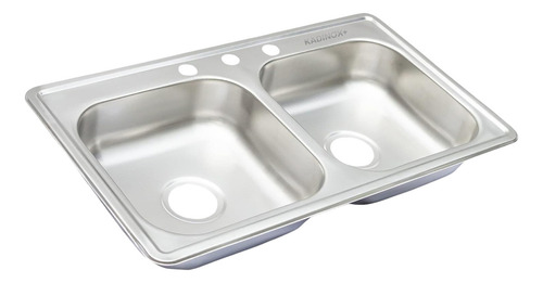 Fregadero Tarja Tina Doble Acero Inox 84x48 Con Kit Mez Flex Color Mezcladora Fija