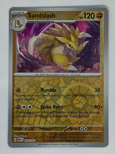 Sandslash Reverse Holo 151  Pokémon Tcg+10 Cartas