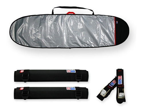 Capa Funboard Refletiva 7'5 A 7'8 + Fita Rack + Tubo 40cm