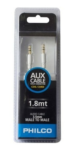 Cable Auxiliar 3.5 Mm 1.8m Blanco Philco Fj