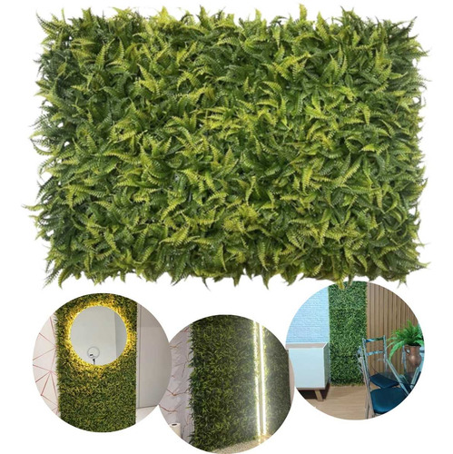 Kit 5 Placa Samambaia Artificial Folha Muro Parede Jardim