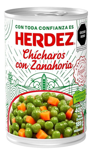 2 Pza Chícharos Con Zanahoria Herdez 400 G
