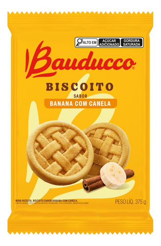 Biscoito Amanteigado Banana Com Canela Bauducco 375g