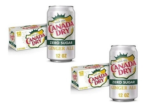 2 Paq. Refresco 12 Pack Canada Dry Ginger Ale Zero Sugar