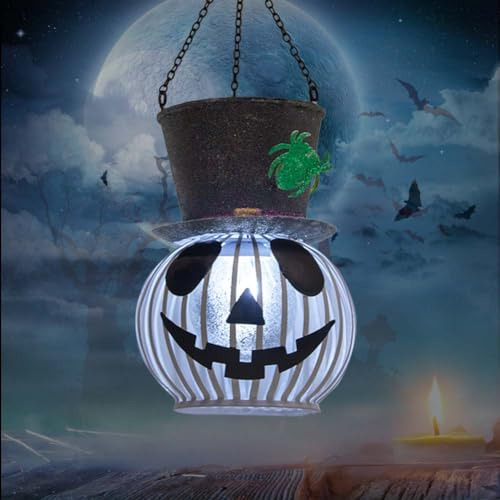 Halloween Solar Lanterns Outdoor Hanging, 6 Colors Chan...