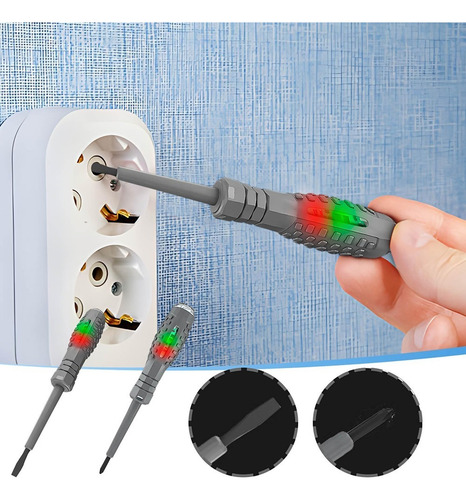 Destornillador Comprobador De Voltaje 2 En 1, Paquete De 2