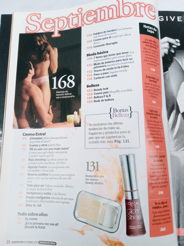 Revista Antigua * Cosmopolitan Argentina *n° 157 Julieta Dia (Usado)