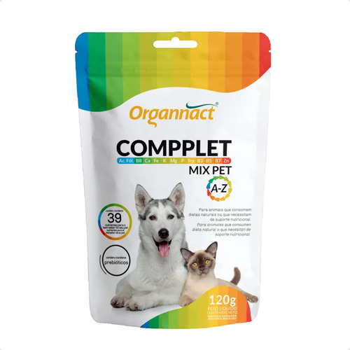 Cães E Gatos Compplet Mix Pet A-z 120g - Organnact