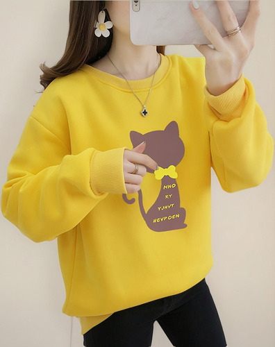 Amarillo - Sudaderas Unisex De Felpa Con Cuello Redondo Engr