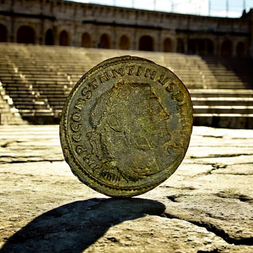 Rara Moneda Romana Constatino 313 D.c. Victoria Jupiter (Usado)