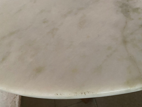 Mesa De Comedor Mármol 118 Cm Sin Sillas Blanco (Usado)