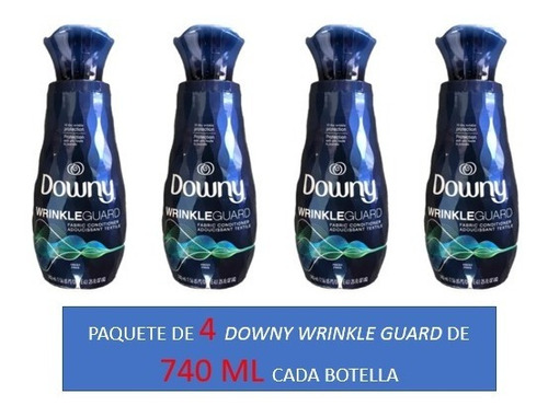 Downy Wrinkle Guard 740 Ml, Suavizante Downy , Paquete De 4