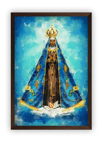 Quadro Decorativo Religioso Nossa Senhora Aparecida 50x75cm