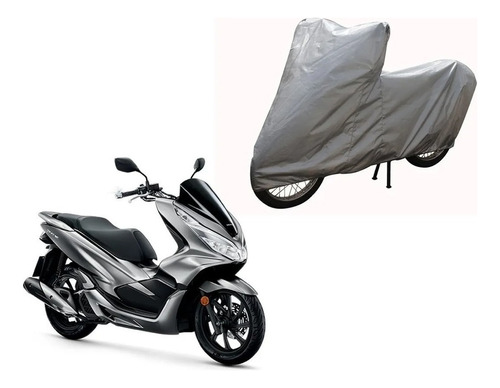 La funda protectora impermeable para motocicletas protege del sol y la lluvia. Color gris