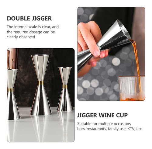 Jigger De Acero Inoxidable De 1 Pieza Con Barra De Medición