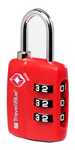 Candado Importado Travel Blue Tsa Combination Lock Rojo