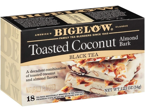Bigelow Te Coco Con Almendra Coconut Almond 18 Pack