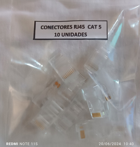 Conectores Rj45 Cat 5 Pack 20 Unidades