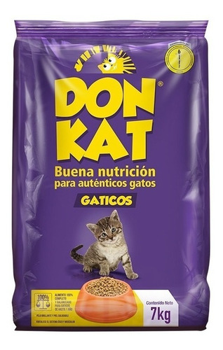 Imagen 2 de 2 de Alimento Para Gatos Donkat Gaticos 7kg