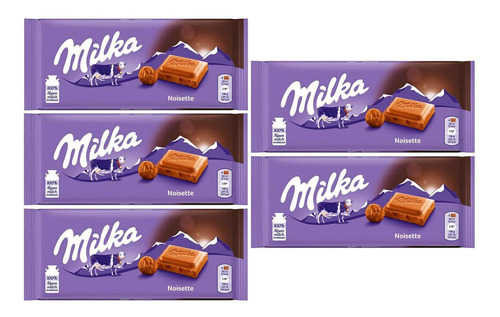 Kit 5 Chocolate Milka Noisette 100g