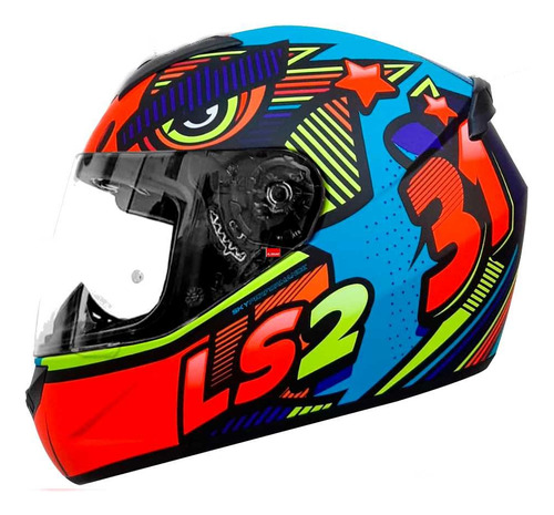 Casco Ls2 Integral Ff352 Numero 31 Multicolor Talle L