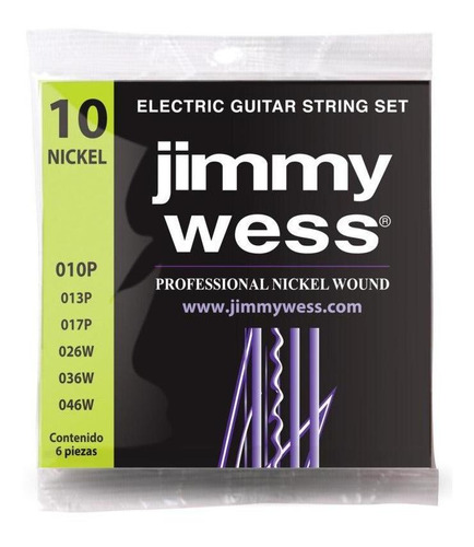 Jgo De Cuerdas Electrica Jimmy Wess Wn1010