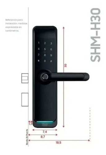 Imagen 3 de 7 de Cerradura Inteligente Ihub Shm-h30 Huella Wifi Apta Exterior