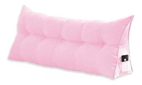 Almofada Cabeceira Ana Cama Queen 160cm Suede Rosa Bebê