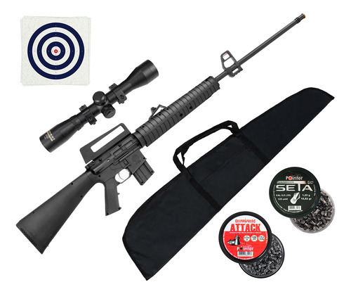 Rifle .22 Espingarda Rossi M16 5.5 + Luneta 4x32 + Kit Tiros