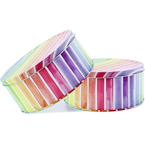 Latas De Galletas Cornucopia Rainbow (paquete De 2); Mo...