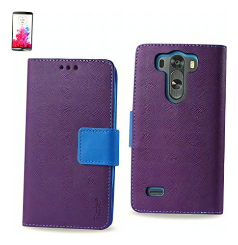 LG G3 Mini, G3 S, G3 Vigor 3-in-1 Leather Case/purple Color Lavanda Liso