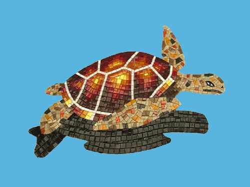 Imagen 2 de 8 de Mosaico Veneciano Figura Tortuga Oceánica De 80 Cms, Alberca