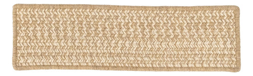 Peldaños De Escalera De Tweed Tejido Natural, Color Beige, 8