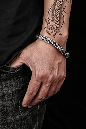 Wklfai Pulsera De Cadena Trenzada Tejida Para Hombre Con Cie