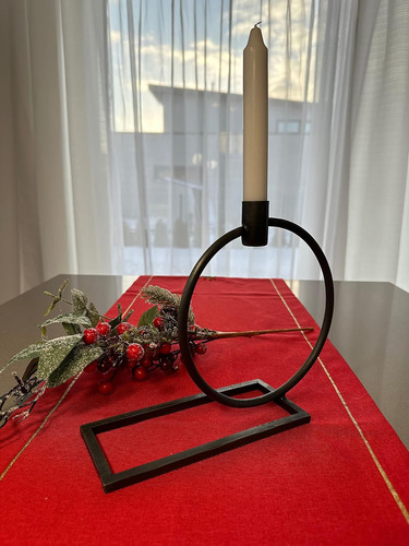 Portavelas De Hierro Forjado Negro Para Velas Cónicas