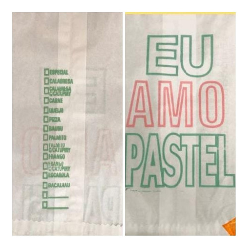 500 Sacos P/ Pastel 1kg (com Barreira De Gordura) Eu Amo Pas