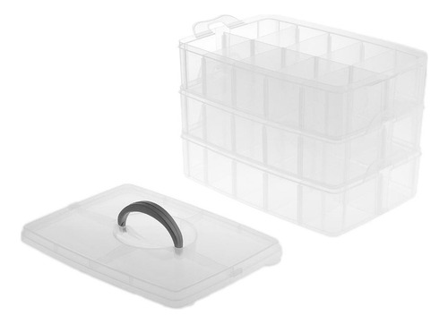 B 3x3 Capa 30 Ranuras Caja De Herramientas De Joyería De