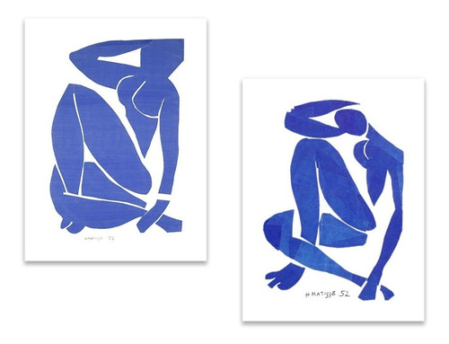Set 2 Cuadros Canvas Matisse Desnudo Azul Iii Y Iv 45x60 Cm