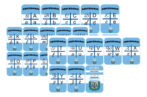 Kit Imprimible Tarjetas Abc Argentina Futbol Editables