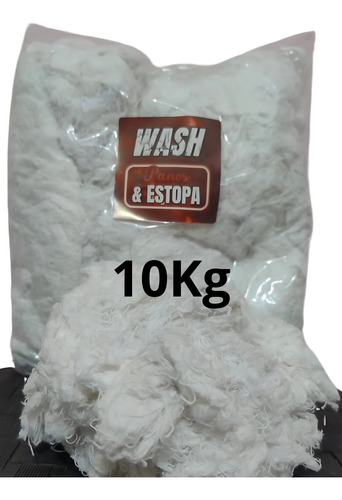 Estopa Polimento Branca Mecânica Limpeza Algodão 10kg Branco