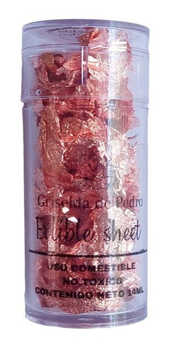 Papel Lamina Rose Gold Comestible 14ml Reposteria