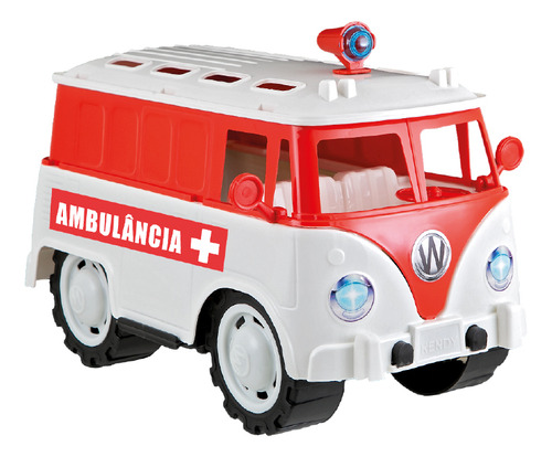 Ambulancia Camioneta Kombica Kendy Playking Color blanca y roja