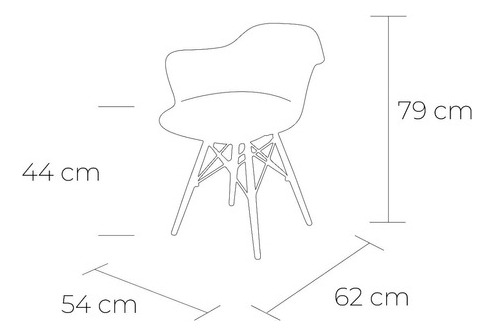 Silla Eames Con Descansabrazos Comedor Soporte Metal, Set 4